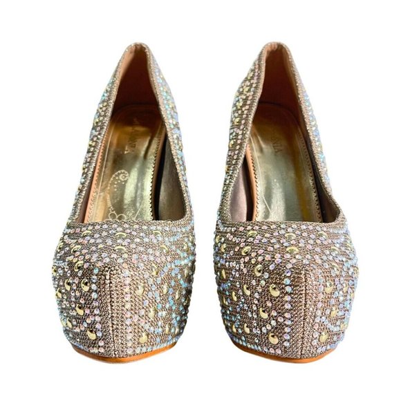 Silver Rhinestone Size 6.5 Thin High Heels Platform Stiletto Party Shoes Lasonia - Picture 7 of 15